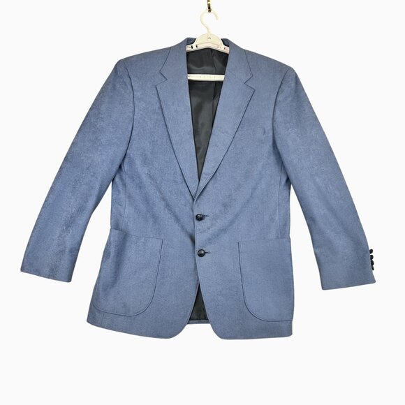 John R. Roberts Blazer Mens 40L Blue Two Button Sport Coat Jacket Modern Fit - Picture 8 of 13